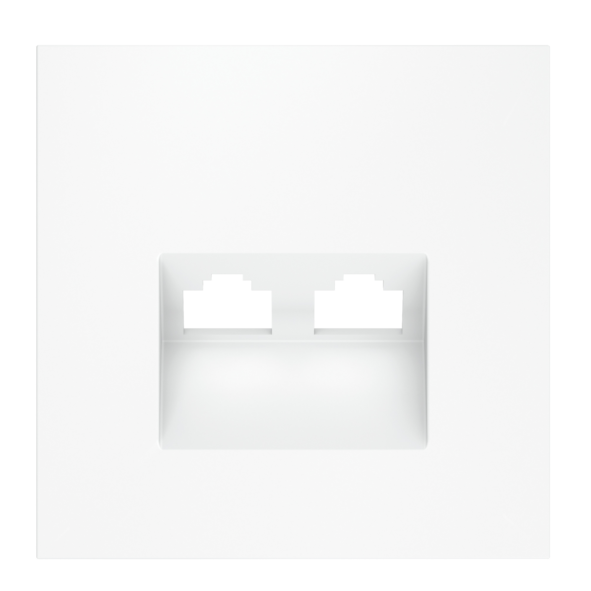 Накладка для розетки компьютерной двойной RJ45+RJ45 кат.6, S70 (белый матовый)