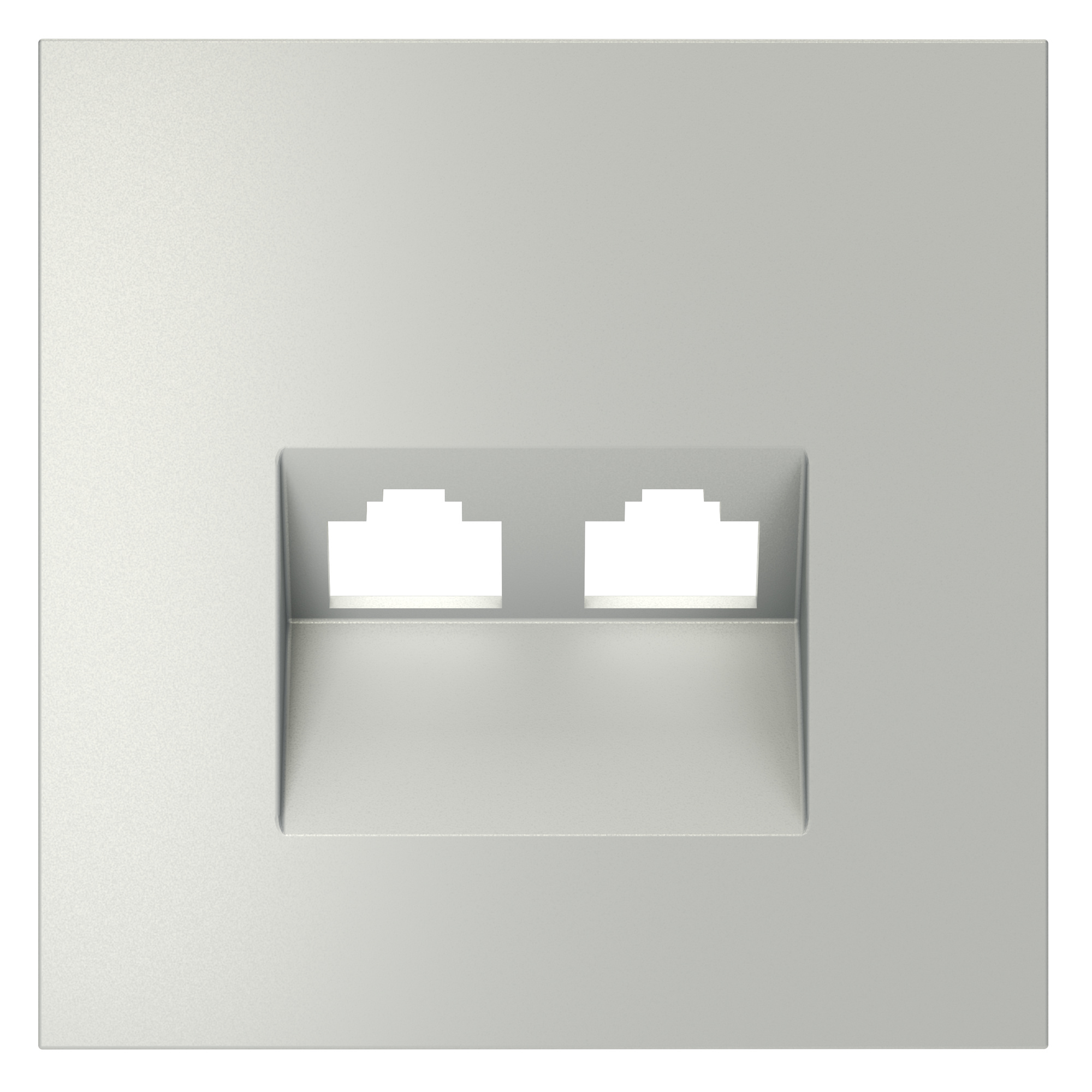 Накладка для розетки компьютерной двойной RJ45+RJ45 кат.6, S70 (сталь)