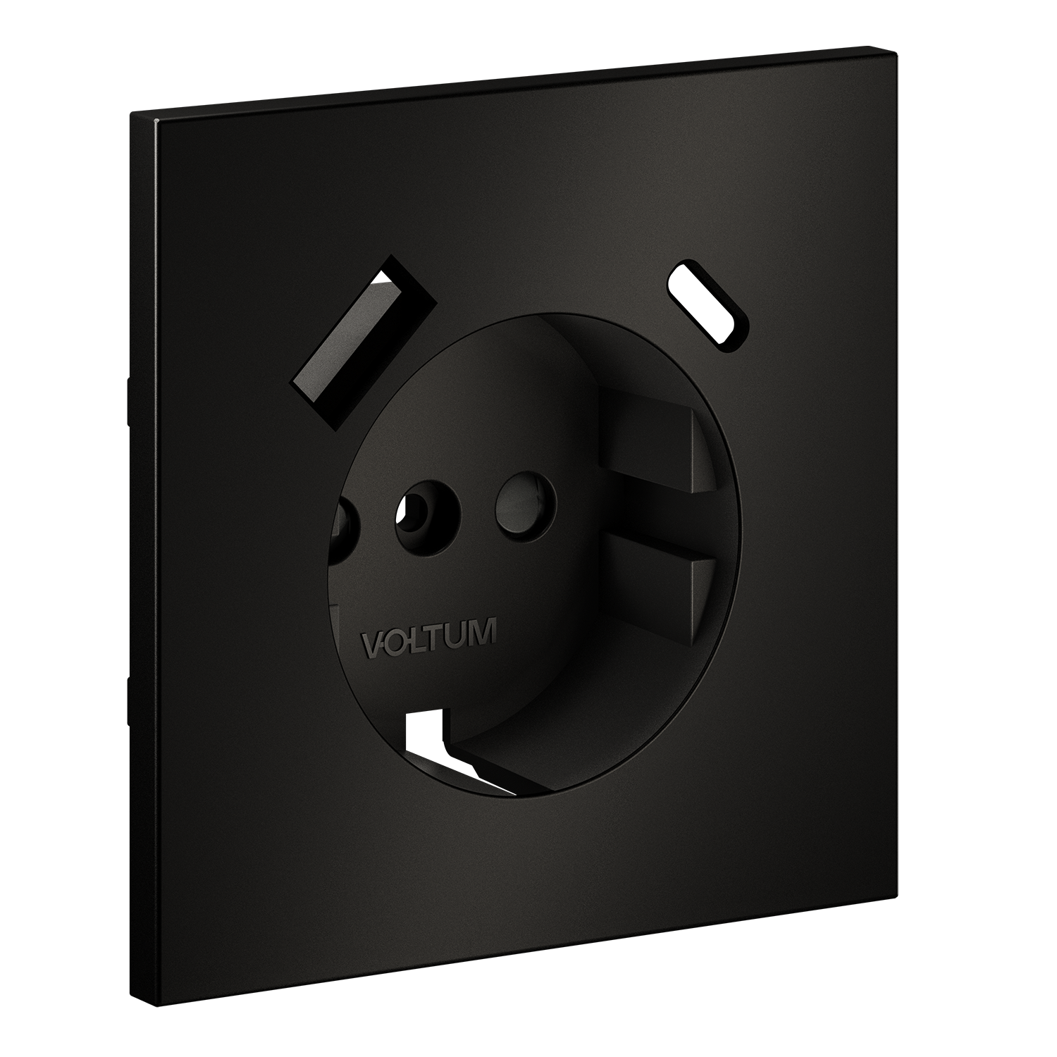 Накладка для розетки с заземлением и защитными шторками, с USB A+C, S70 Metal (антрацит)